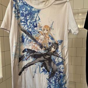 Sword Art Online Graphic T-Shirt - White & Blue